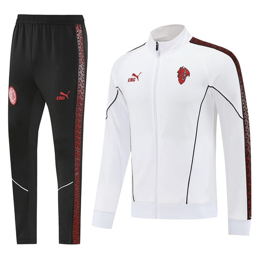 AC Milan Trainingsanzug 25/26 Jacke Weiß und Hose Schwarz