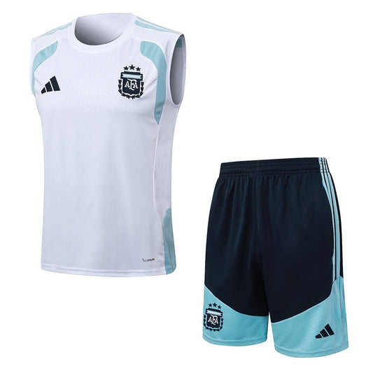 Argentinien Trainingsset 26/27 Tanktop Weiß und Shorts Blau