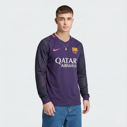 Barcelona Langarm Auswärtstrikot 16/17 Herren Fan-Version (Retro)