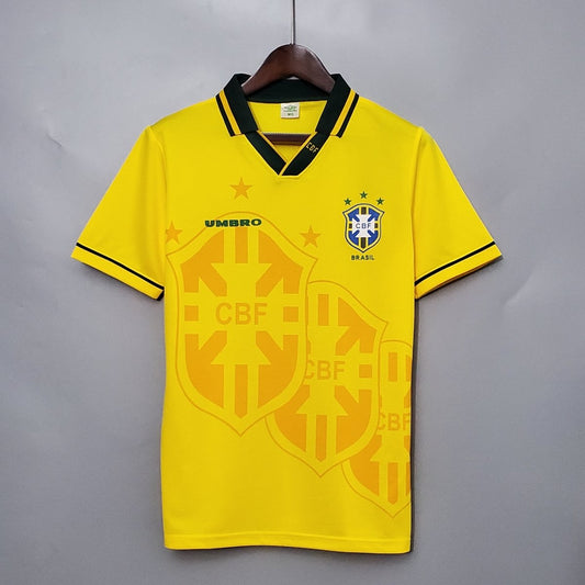 Brasilien Heimtrikot 1994 Herren Fan-Version Gelb (Retro)