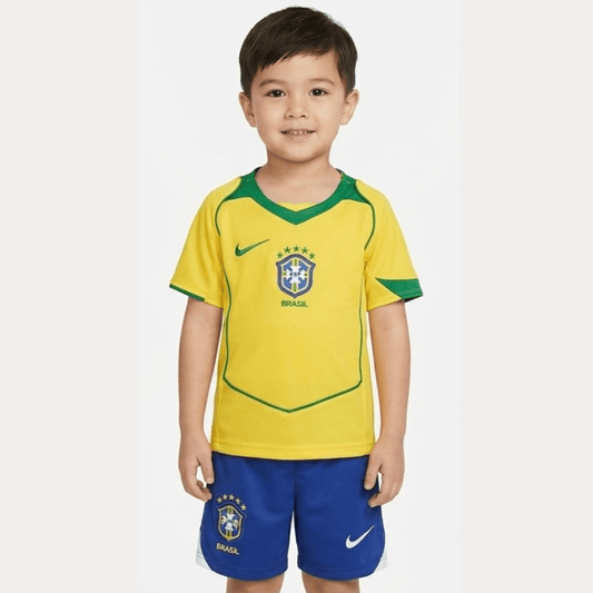 Brasilien Kinder-Set Heimtrikot 2004 Gelb und Blau (Retro)