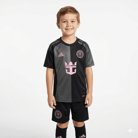 Kinder-Set Inter Miami Auswärtstrikot 25/26 Schwarz