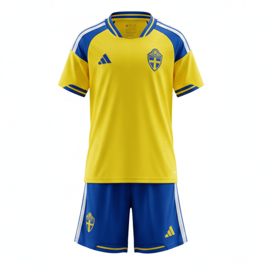 Kinder-Set Schweden Heimtrikot 26/27 Trikot und Shorts