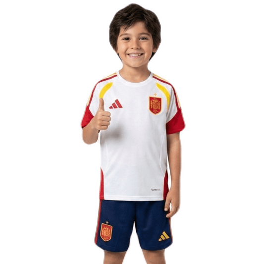 Kinder-Set Spanien Training 26/27 Trikot Weiß Und Shorts