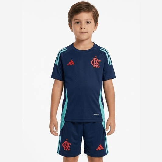 Kinder-Set Flamengo Training 25/26 Trikot und Shorts Dunkelblau