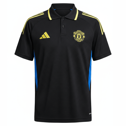 Manchester United Polohemd 25/26 Fan-version Herren Schwarz