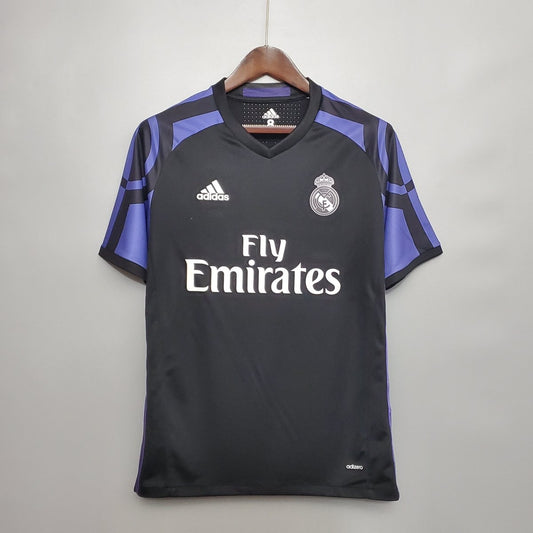 Real Madrid Dritttrikot 15/16 Herren Fan-Version Schwarz (Retro)