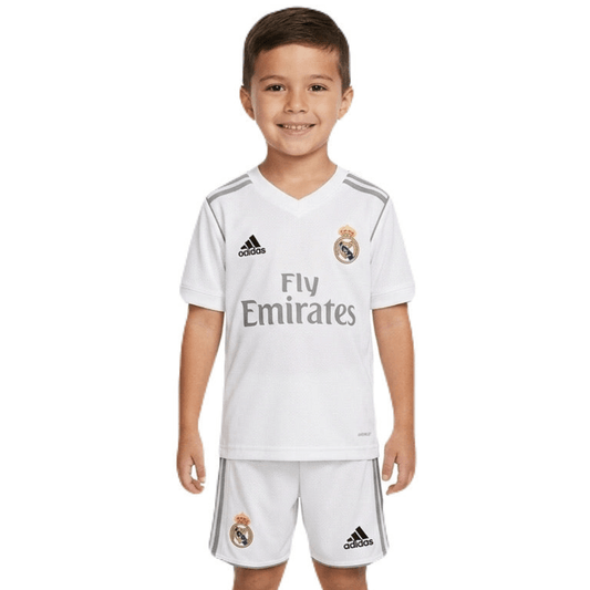 Real Madrid Kinder-Set Heimtrikot 15/16 Weiß (Retro)
