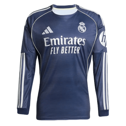 Real Madrid Langarm Auswärtstrikot 25/26 Herren Fan-Version