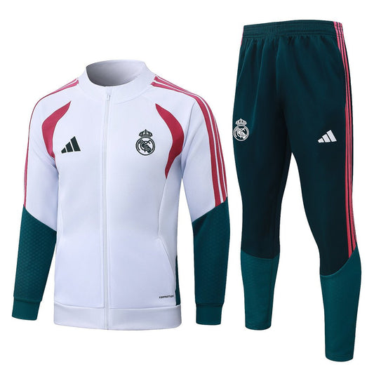 Real Madrid Trainingsanzug 26/27 Jacke Weiß und Hose Grün