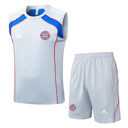 Bayern München Trainingsset 25/26 Tanktop Weiß und Shorts Grau