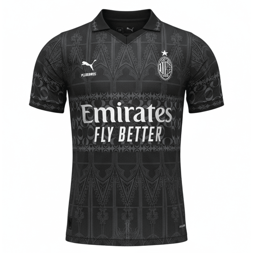 AC Milan Heimtrikot 24/25 Herren Spieler-Version Schwarz