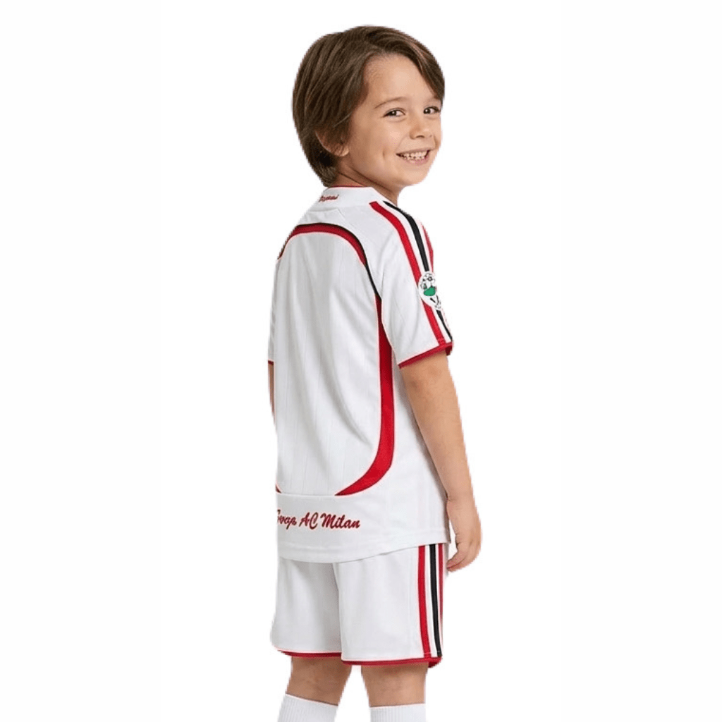 AC Milan Kinder-Set Auswärtstrikot 06/07 Weiß (Retro)