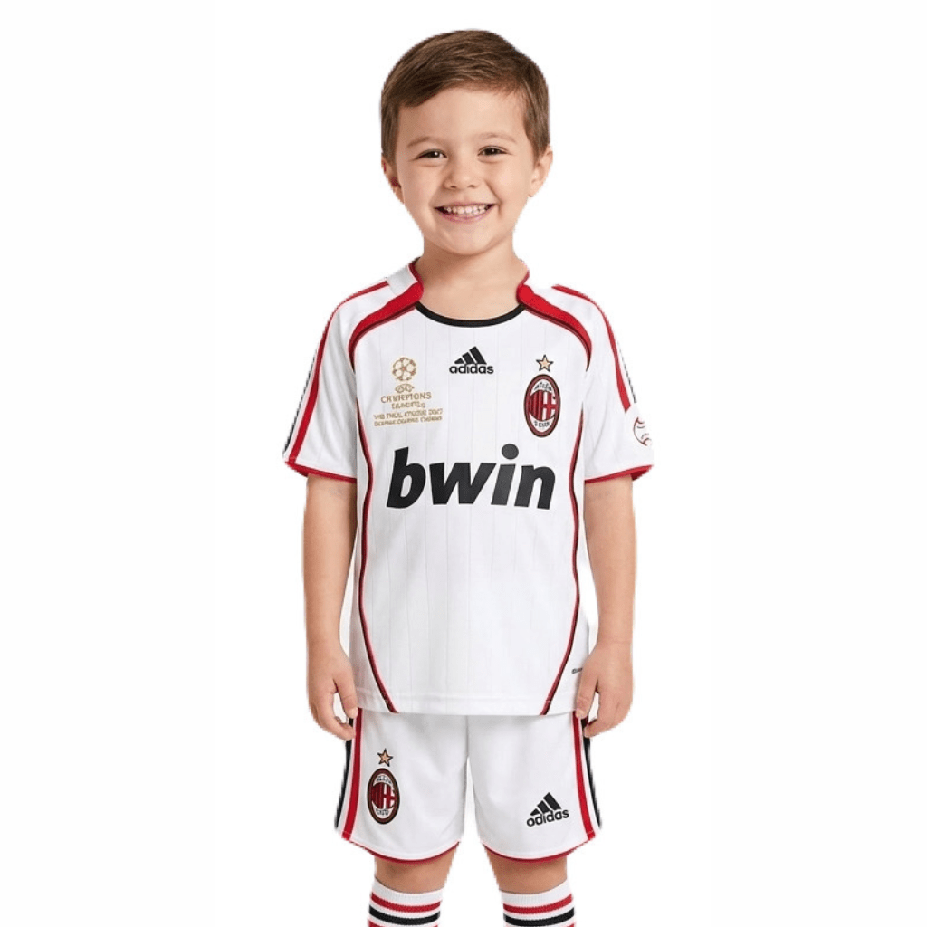 AC Milan Kinder-Set Auswärtstrikot 06/07 Weiß (Retro)