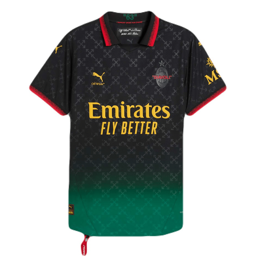 AC Milan x Off-White 25/26 Herren Fan-Version Schwarz