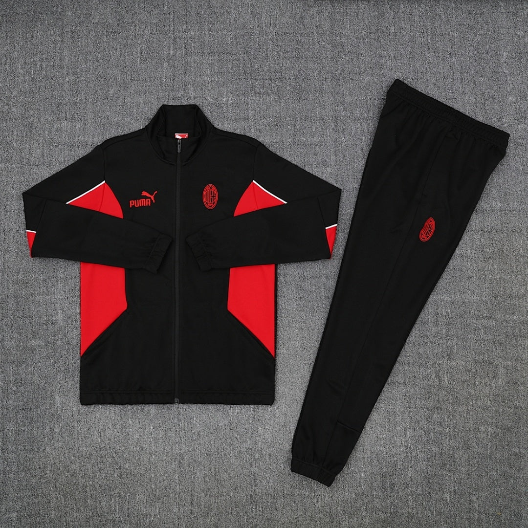 AC Milan Trainingsanzug 25/26 Jacke und Hose Herren Schwarz & Rot