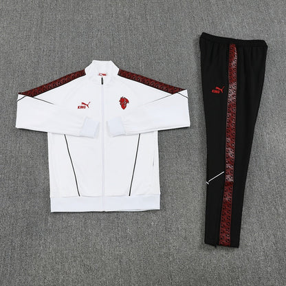 AC Milan Trainingsanzug 25/26 Jacke Weiß und Hose Schwarz