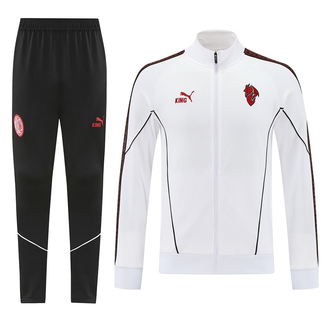 AC Milan Trainingsanzug 25/26 Jacke Weiß und Hose Schwarz
