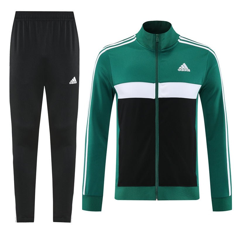 Adidas Trainingsanzug Jacke Grün und Hose Schwarz Herren
