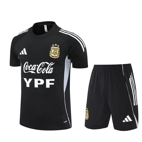 Argentinien Trainingsset 25/26 Trikot und Shorts Schwarz