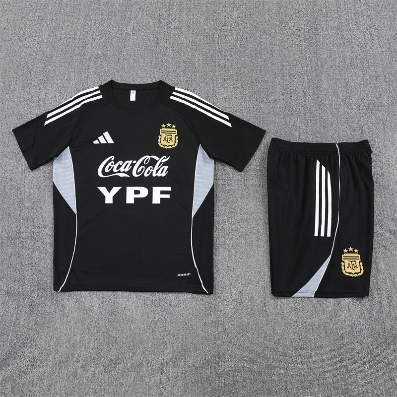 Argentinien Trainingsset 25/26 Trikot und Shorts Schwarz
