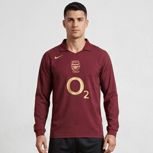 Arsenal Langarm Heimtrikot 05/06 Herren Fan-Version Bordeaux (Retro)