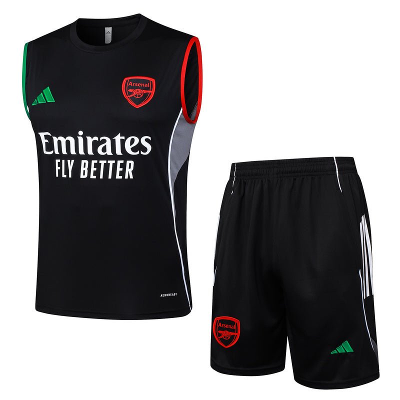 Arsenal Trainingsset 25/26 Tanktop und Shorts Schwarz