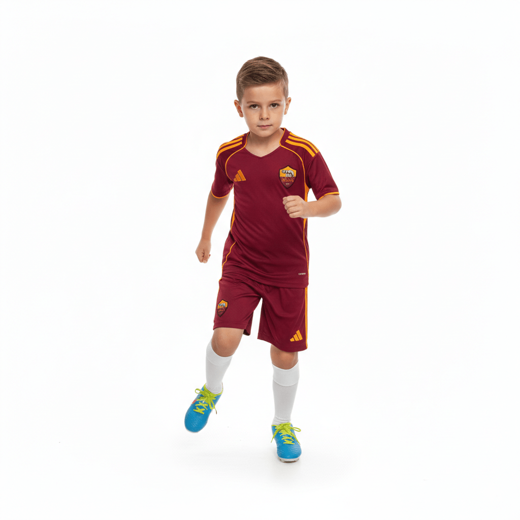 AS Roma Kinder Heimset 25/26 Trikot und Shorts