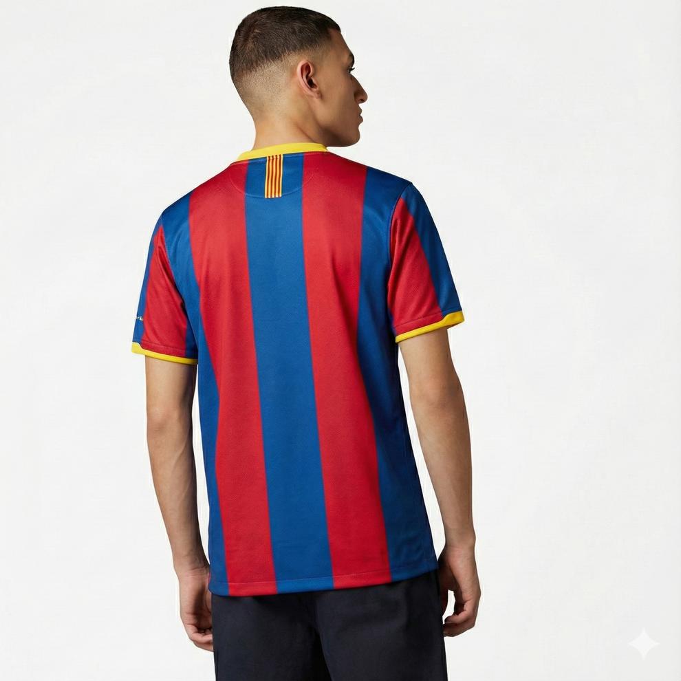 Barcelona Heimtrikot 10/11 Herren Fan-Version Blau und Granat (Retro)