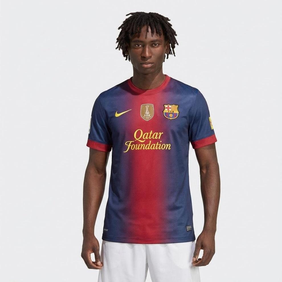 Barcelona Heimtrikot 12/13 Herren Fan-Version Blau und Granat (Retro)