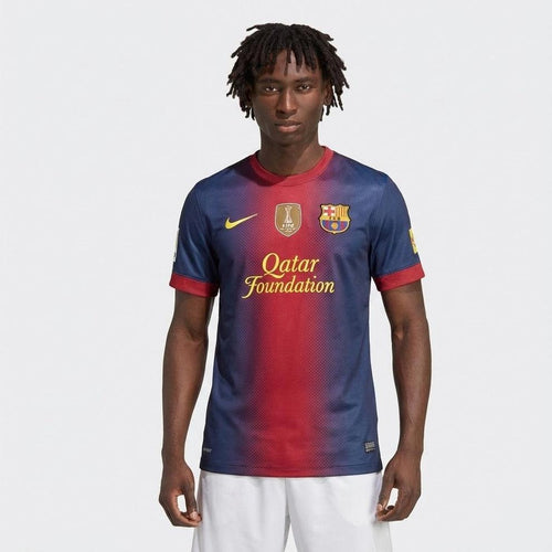 Barcelona Heimtrikot 12/13 Herren Fan-Version Blau und Granat (Retro)