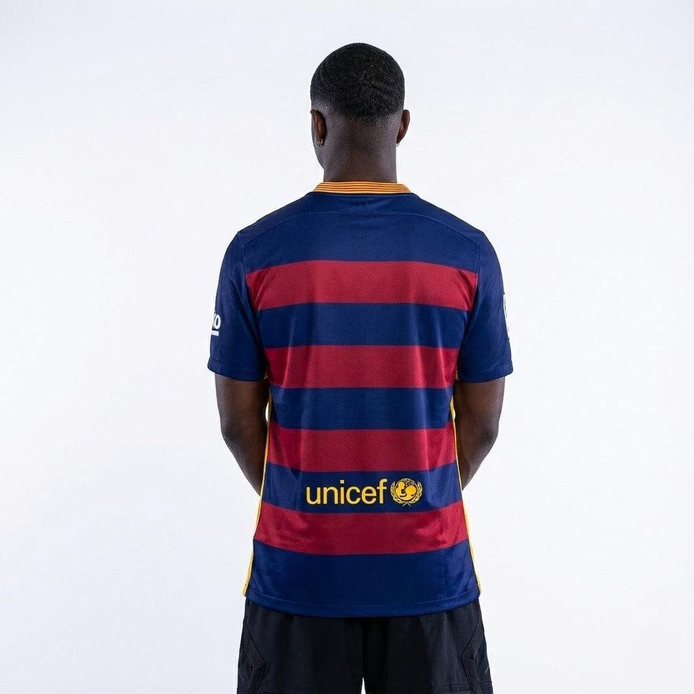 Barcelona Heimtrikot 15/16 Herren Fan-Version Blau und Granat (Retro)