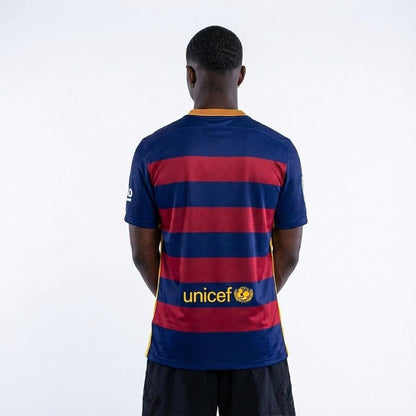 Barcelona Heimtrikot 15/16 Herren Fan-Version Blau und Granat (Retro)