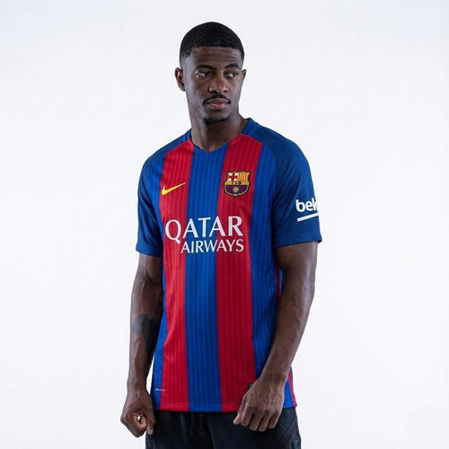 Barcelona Heimtrikot 16/17 Herren Fan-Version Blau und Granat (Retro)