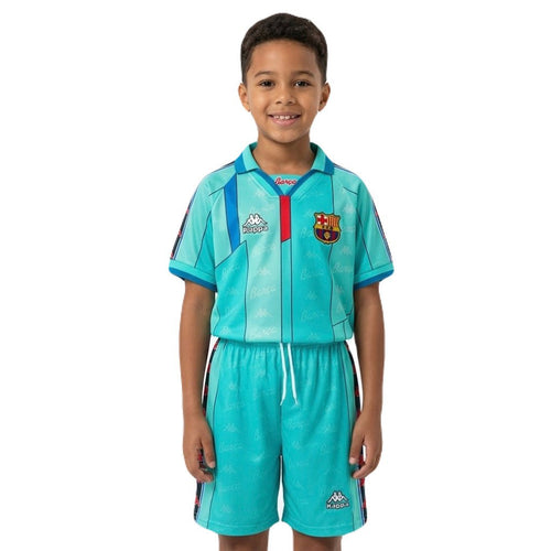 Barcelona Kinder-Set Auswärtstrikot 1996/97 Trikot und Shorts (Retro)