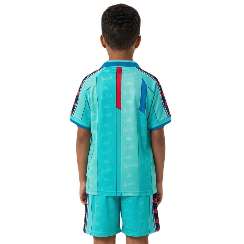 Barcelona Kinder-Set Auswärtstrikot 1996/97 Trikot und Shorts (Retro)
