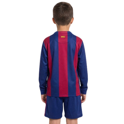 Barcelona Kinder-Set Heimtrikot Langarm 2014/15 Trikot und Shorts (Retro)