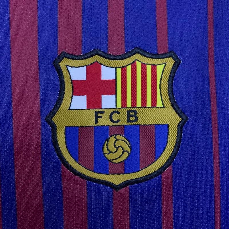 Barcelona Langarm Heimtrikot 2017/18 Herren Fan-Version (Retro)