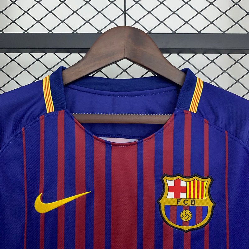 Barcelona Langarm Heimtrikot 2017/18 Herren Fan-Version (Retro)