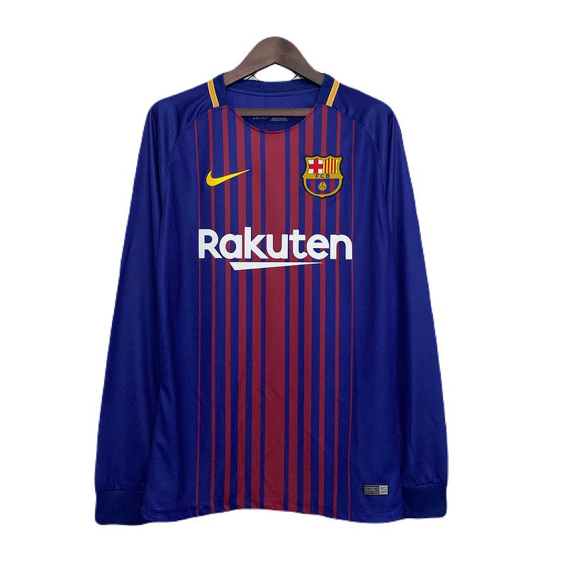 Barcelona Langarm Heimtrikot 2017/18 Herren Fan-Version (Retro)