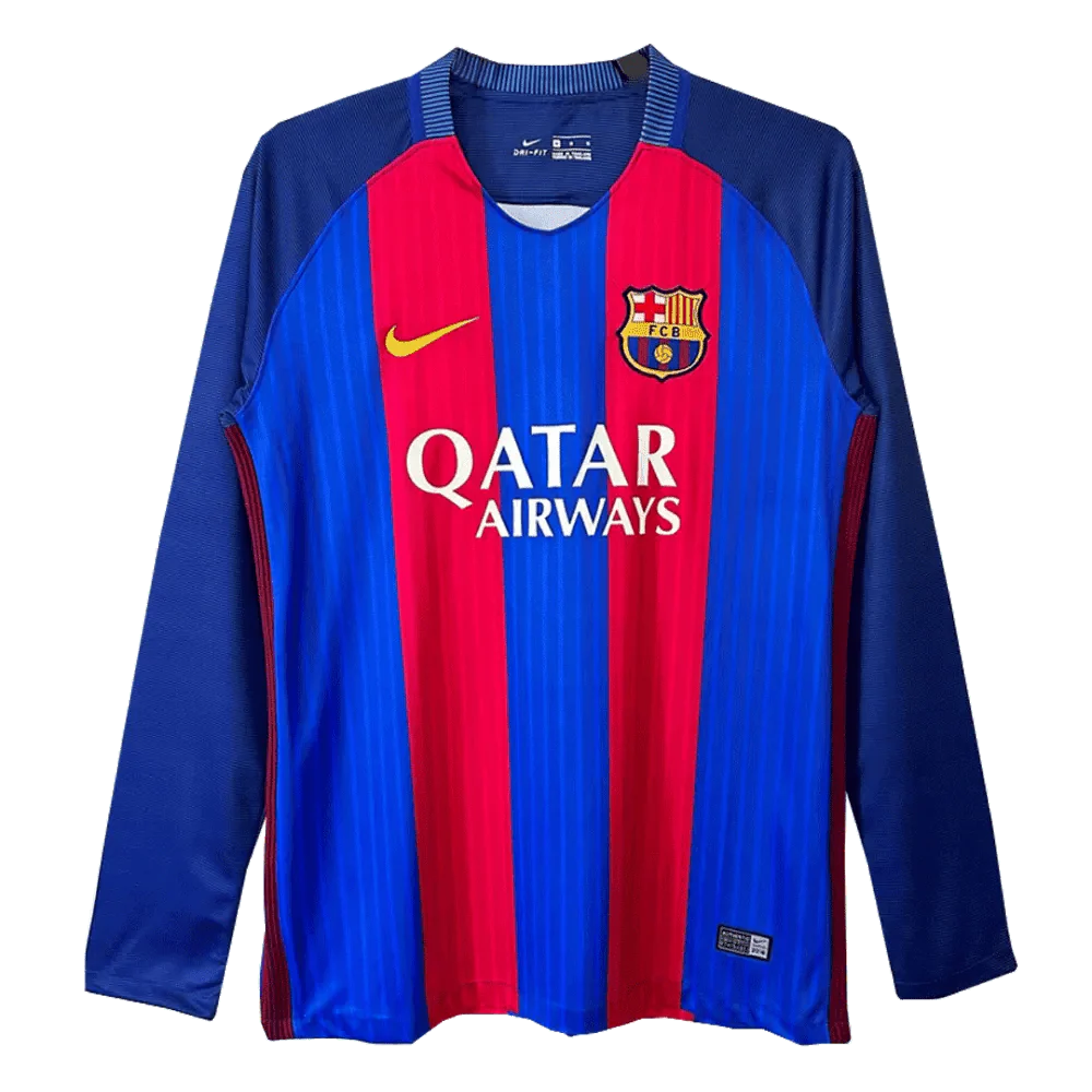Barcelona Langarm Heimtrikot 17/18 Herren Fan-Version (Retro)