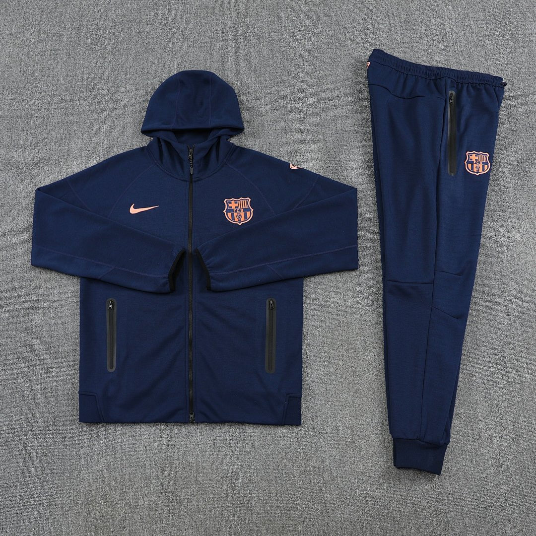 Barcelona Trainingsanzug 25/26 Jacke und Hose Dunkelblau Herren