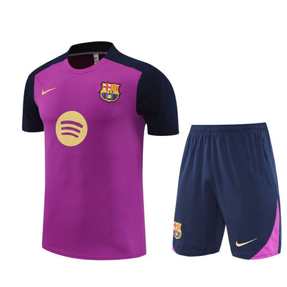 Barcelona Trainingsset 25/26 Trikot Lila und Shorts