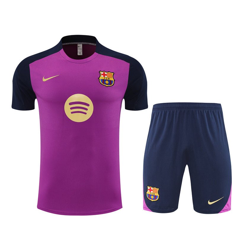 Barcelona Trainingsset 25/26 Trikot Lila und Shorts