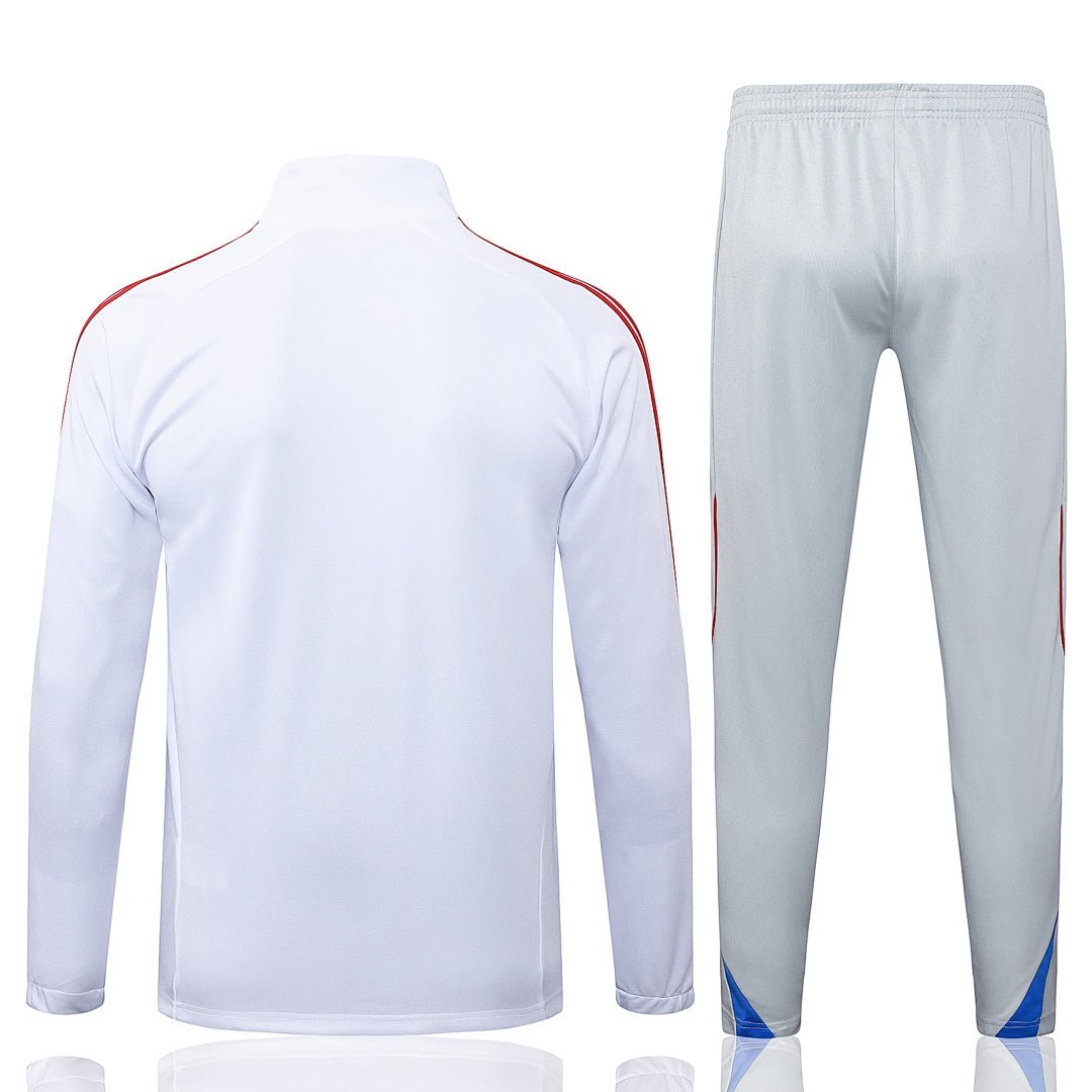 Bayern München Trainingsanzug 25/26 Jacke Weiß und Hose Grau