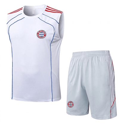 Bayern München Trainingsset 25/26 Tanktop Weiß und Shorts Grau