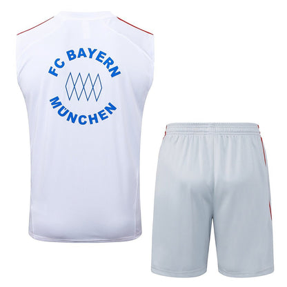Bayern München Trainingsset 25/26 Tanktop Weiß und Shorts Grau