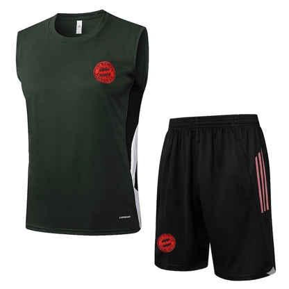 Bayern München Trainingsset 25/26 Tanktop Grün und Shorts Schwarz