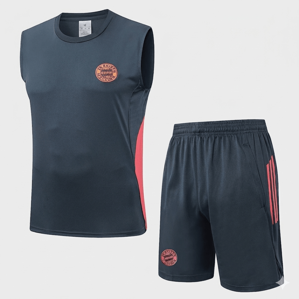 Bayern München Trainingsset 25/26 Tanktop und Shorts Grau