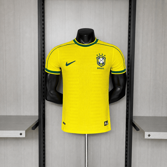 Brasilien Heimtrikot 1998 Herren Spieler-Version (Retro)